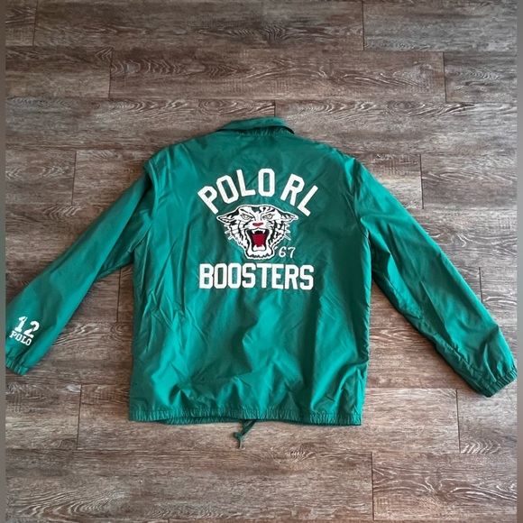 Ralph Lauren Polo Boosters Logo Coach Jacket Green Size Large Mens - Picture 3 of 12